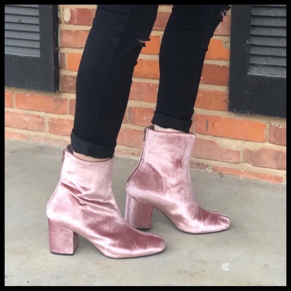 Free People Block Heel Bootie Pink - Picture 3 of 7